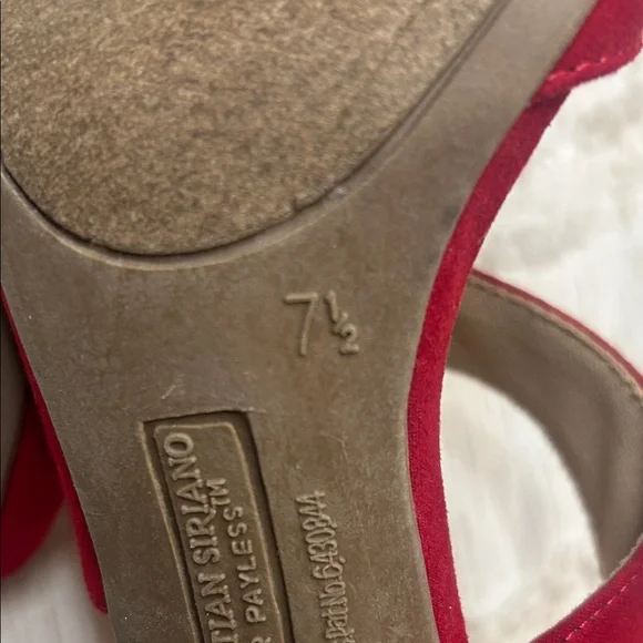 Christian Siriano Red Strappy Heels - Picture 12 of 14